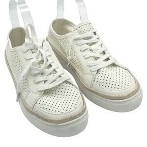 American Eagle Outfitters Perforated Espadrille Sneakers White Lace Up Women's 8